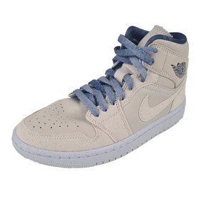 Nike Air Jordan 1 Mid SE Sand Navy Women's Basketball Sneakers
